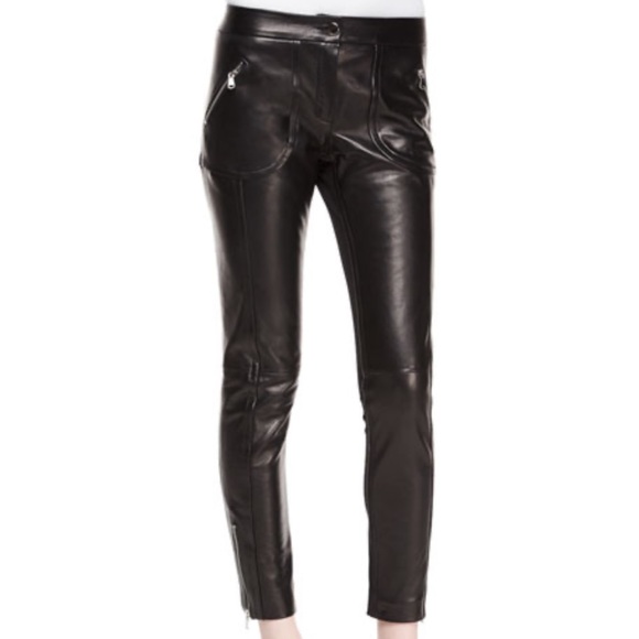 Valentino RED Leather Biker Pants - Picture 1 of 8